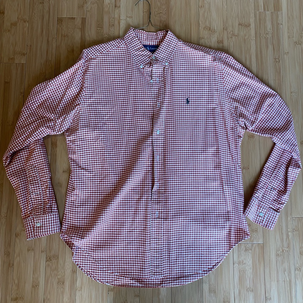Polo Ralph Lauren Classic Fit Red Gingham Button Down Shirt Sz L